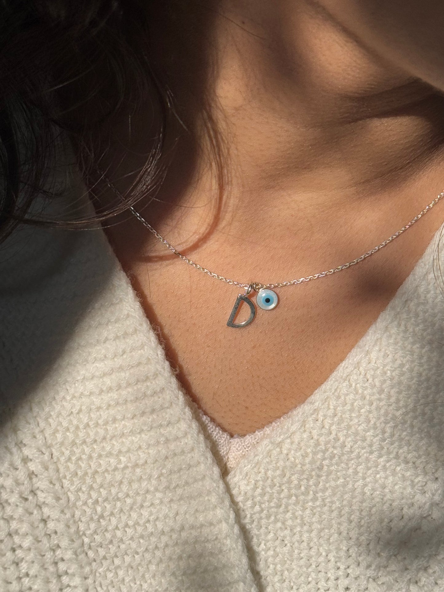 Initial Evil Eye Necklace